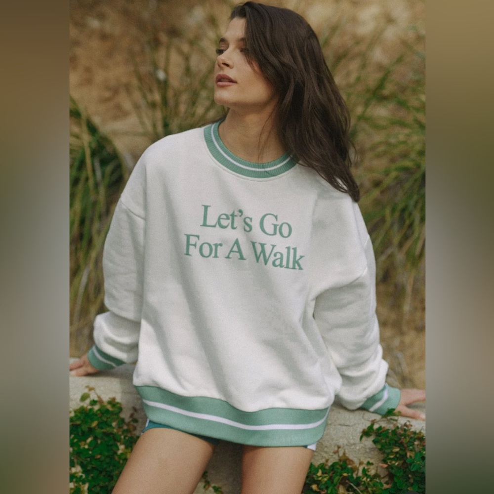 Yllw The Label Let’s Go For A Walk Oversized Sweatshirt | Sage | Large